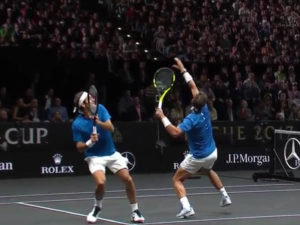 Federer and Nadal Go For a Shot